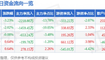 股票行情快报：银河磁体（300127）3月21日主力资金净卖出2218.80万元