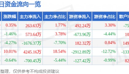 股票行情快报：大商股份（600694）2月13日主力资金净买入263.63万元