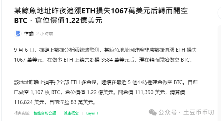 9月6分析:币圈暴跌真相找到了!比特币、以太坊接下来洗盘还是出货?山寨币“抗跌”诱多?SPARK暴涨50%
